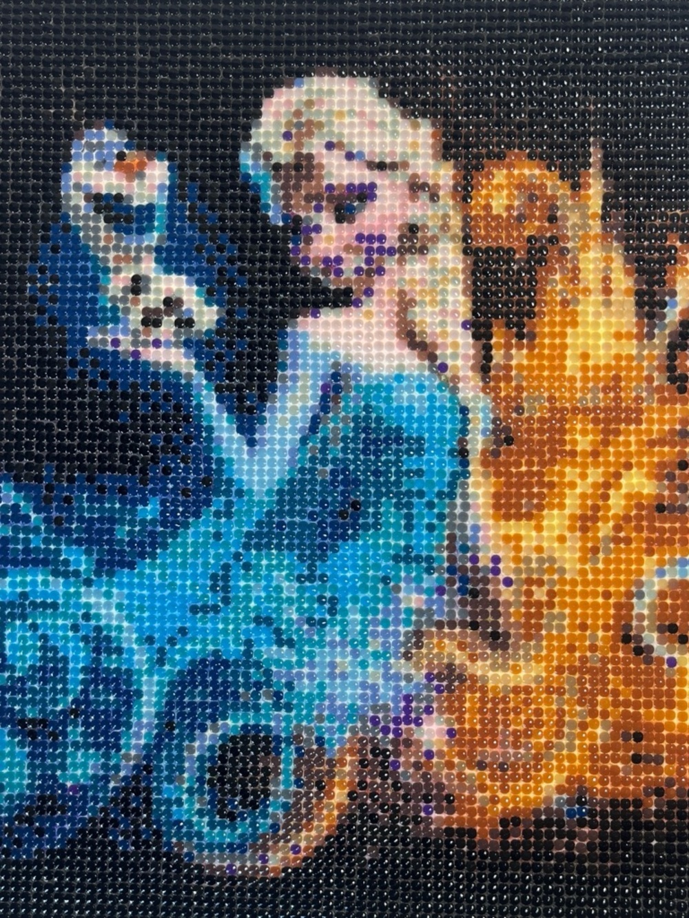 #12Frozen Diamond Art Canvas Featuring Elsa and Olaf with Orange and Blue Swirls